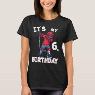 Het is mijn 6e verjaardag 6 jaar oud ijshockey ver t-shirt