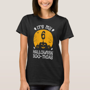 Het is mijn 6e verjaardag Halloween Kind Mannen Vr T-shirt