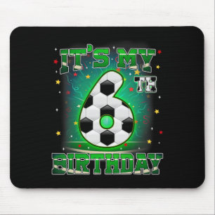 Het is mijn 6e verjaardag jongens voetbal 6 jaar o muismat