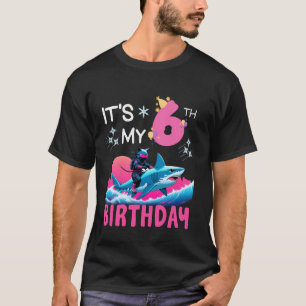 Het is mijn 6e verjaardag Ninja Kat Ridder Haai 6  T-shirt