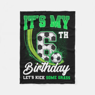 Het is mijn 6e voetbalverjaardag jongen grappig 6  fleece deken