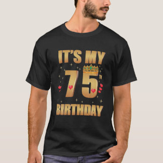Het is mijn 75e verjaardag, 75 jaar oud, 75e verja t-shirt