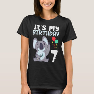 Het is mijn 7 Kinder feestdag thema koala birthda T-shirt