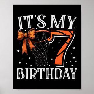 Het is mijn 7 verjaardag Zeven Sketll Meisje Bday  Poster