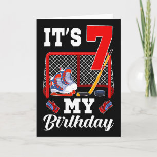 Het is mijn 7e verjaardag 7 jaar oud ijshockey the kaart