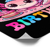 Het is mijn 7e verjaardag Axolotl Party 7 jaar oud Poster (Hoek)