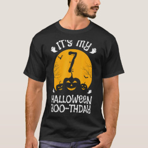 Het is mijn 7e verjaardag Halloween Kind Mannen Vr T-shirt