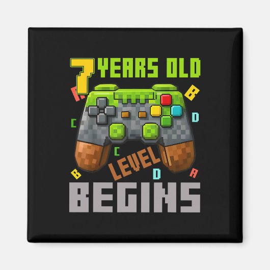 Het is mijn 7e verjaardag Pixel Gaming Controller  Magneet (Voorkant)