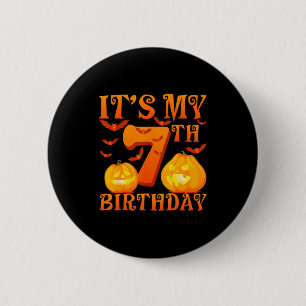 Het is mijn 7e verjaardag Pompoenen 7 jaar oud Hal Ronde Button 5,7 Cm