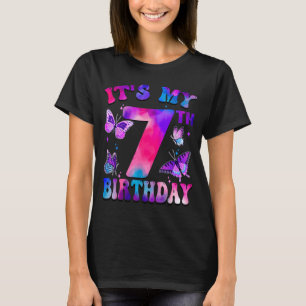 Het is mijn 7e verjaardag Vlinderthema 7 jaar oud T-shirt