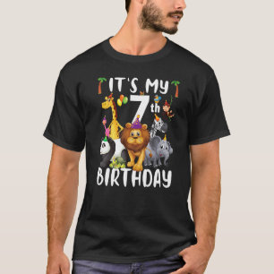 Het is mijn 7e verjaardagsdierentuin Safari Oerwou T-shirt