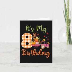 Het is mijn 8e verjaardag 8 jaar oud pompoen Herfs Kaart