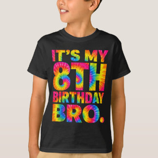 Het is mijn 8e verjaardag bro 8-jarige jongens reg t-shirt