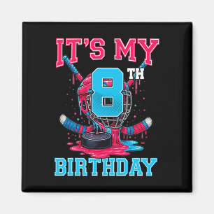 Het is mijn 8e verjaardag Hockey 8 jaar oud Ijs D Magneet