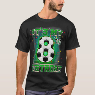 Het is mijn 8e verjaardag Jongens Voetbal 8 jaar o T-shirt