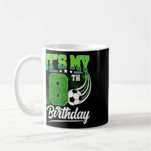 Het is mijn 8e verjaardag jongensvoetbal Ll 8 jaar Koffiemok