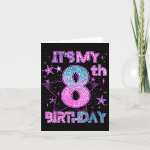 Het is mijn 8e verjaardag K-pop meisje 8 jaar verj Kaart
