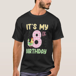 Het is mijn 8e verjaardag Kip Acht Jaar Oud Boerde T-shirt