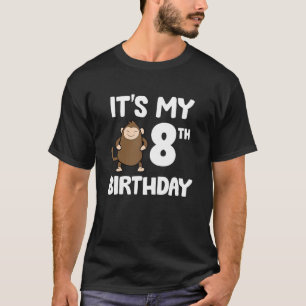 Het is mijn 8e verjaardag schattige aap 8e verjaar t-shirt