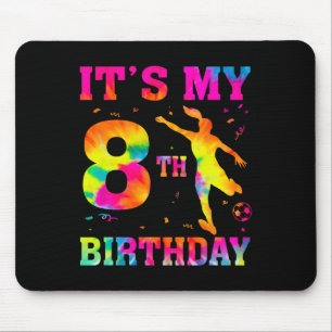 Het is mijn 8e verjaardag Voetbal 8 jaar oud feest Muismat