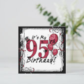 Het is mijn 95e verjaardagsfeest grote uitnodiging (Staand voorkant)