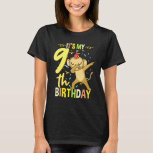 Het is mijn 9de verjaardag Dabbing Monkey T-shirt