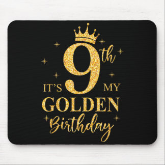 Het is mijn 9e gouden verjaardag meisje 9 jaar ver muismat