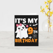 Het is mijn 9e verjaardag 9 jaar oude Ghost Pumpki Kaart (Gele Bloem)