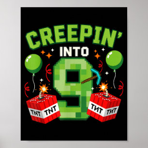 Het is mijn 9e verjaardag Boy Gamer Sluipt naar 9 Poster