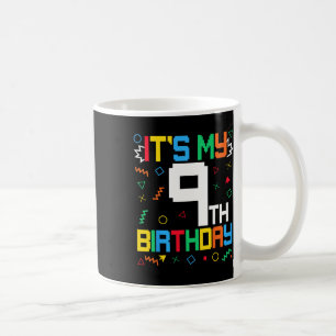 Het is mijn 9e verjaardag Gamer Kids Videogame Ver Koffiemok