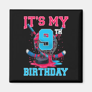 Het is mijn 9e verjaardag Hockey 9 jaar oud Ijsje  Magneet