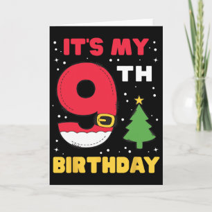 Het is mijn 9e verjaardag Kerstmis 9 jaar oud Sint Kaart