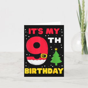 Het is mijn 9e verjaardag Kerstmis 9 jaar oud Sint Kaart