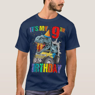 Het is mijn 9e verjaardag Monster Truck Dinosaur B T-shirt