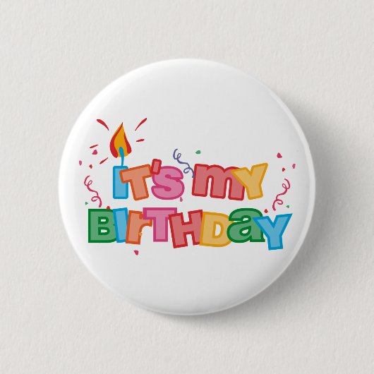Het is mijn Birthday Letters Button (Voorkant)