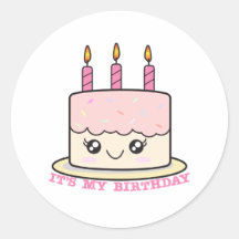 Het is mijn 'Birthday Pink Cake Sticker'
