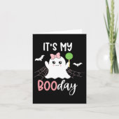 Het is mijn Boo Day Cute Halloween Birthday Ghost Kaart (Voorkant)