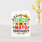 Het is mijn Cinco de Mayo Birthday Funny Cinco De Kaart (Gele Bloem)