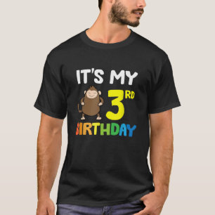 Het is mijn derde verjaardag aap t-shirt