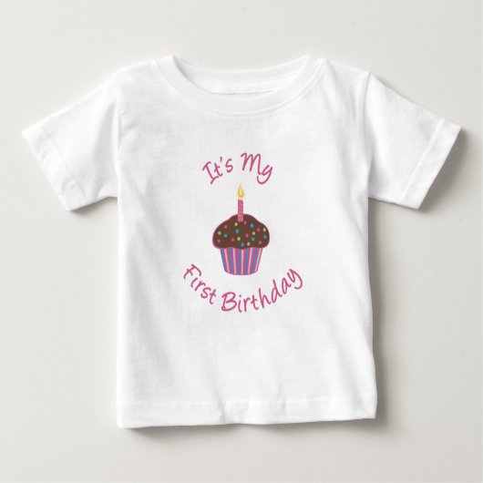 Het is mijn eerste Birthday Cupcake T-shirt (Voorkant)