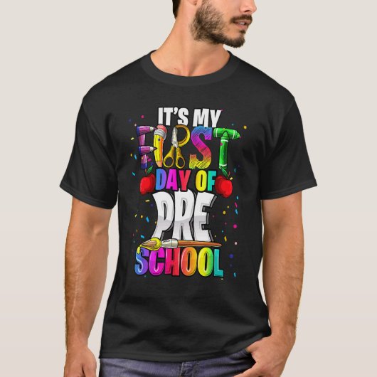Het is mijn eerste dag van de kleuterschool terug t-shirt (Voorkant)