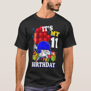 Het is mijn elfde verjaardag 11 jaar oude Baseball T-shirt