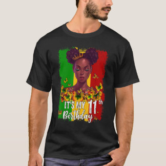 Het is mijn elfde verjaardag 11 jaar oude zwarte M T-shirt