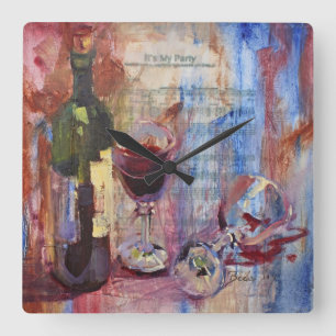 Het is mijn feest vierkante klok