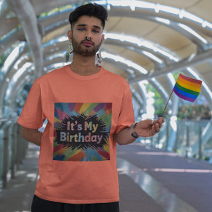 Het is mijn geboortedag geometrische Confetti T-shirt