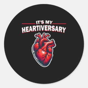 Het is mijn Heartiversary CHD Awareness Hearts Dis Ronde Sticker