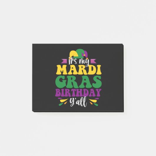 Het is mijn Mardi Gras Birthday Y'all Funny Carniv Post-it® Notes (Voorkant)