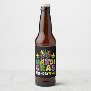Het is mijn Mardi Gras Verjaardag jullie feestje C Bier Etiket