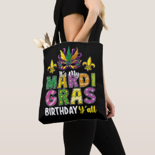 Het is mijn Mardi Gras-verjaardag Y'all Feest Carn Draagtas