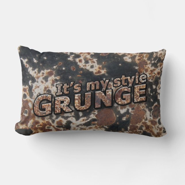 Het is mijn stijl GRUNGE Rusty Letters Kussen (Voorkant)